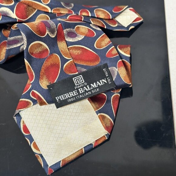 Pierre Balmain Silk Necktie Tie Bubbles Blue Purple Psy Psychedelic Orange Loud - Picture 2 of 10